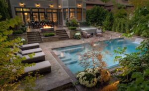 Backyard with Top Pool Builders