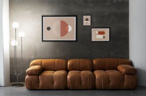 black wall living room