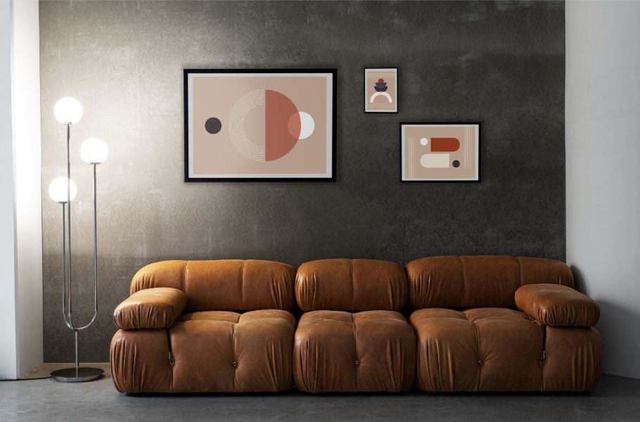 black wall living room